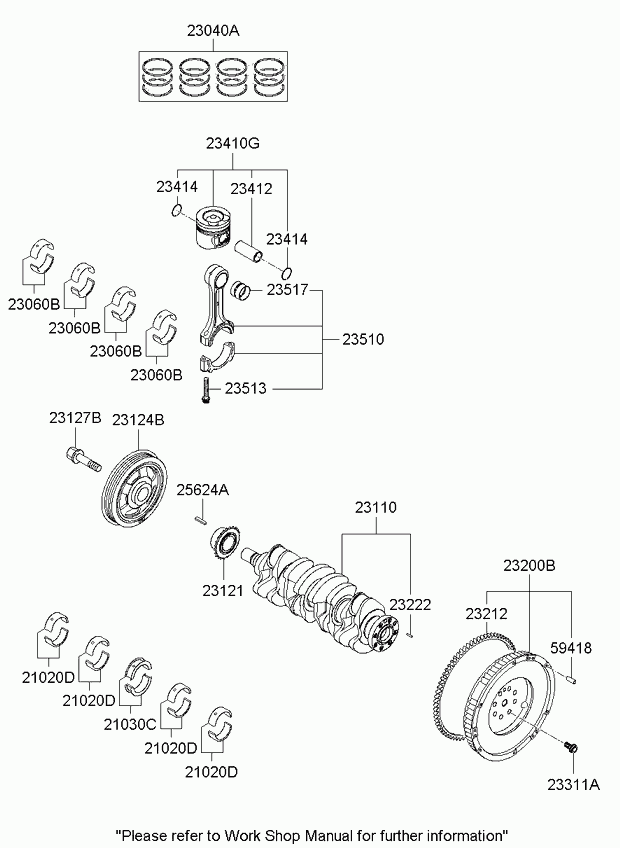 Hyundai 23040-2A960 - Kit fasce elastiche www.autoricambit.com