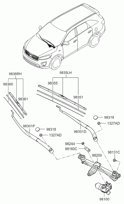 KIA 98360B1000 - Spazzola tergi www.autoricambit.com