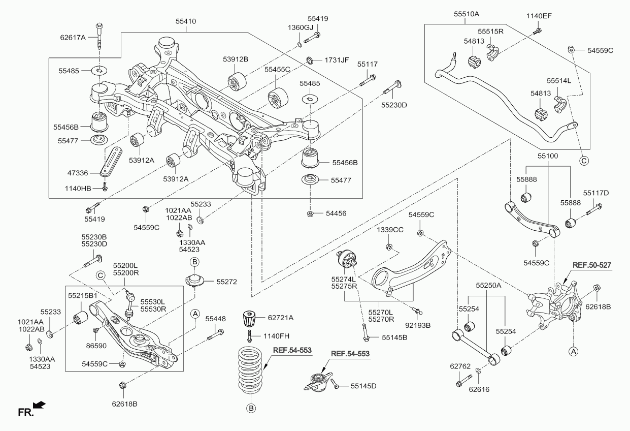 Hyundai 55540-C5000 - Asta/Puntone, Stabilizzatore www.autoricambit.com