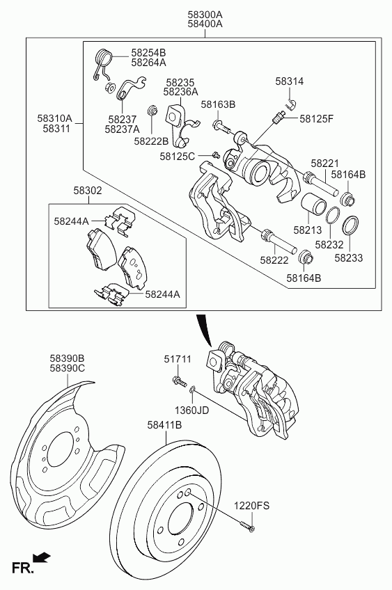 KIA 583021WA35 - Kit pastiglie freno, Freno a disco www.autoricambit.com