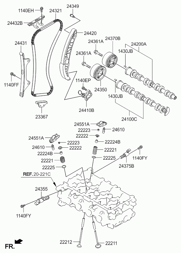 KIA 24431-03010 - Kit catena distribuzione www.autoricambit.com