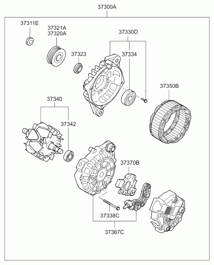 Hyundai 37320-03600 - Puleggia cinghia, Alternatore www.autoricambit.com