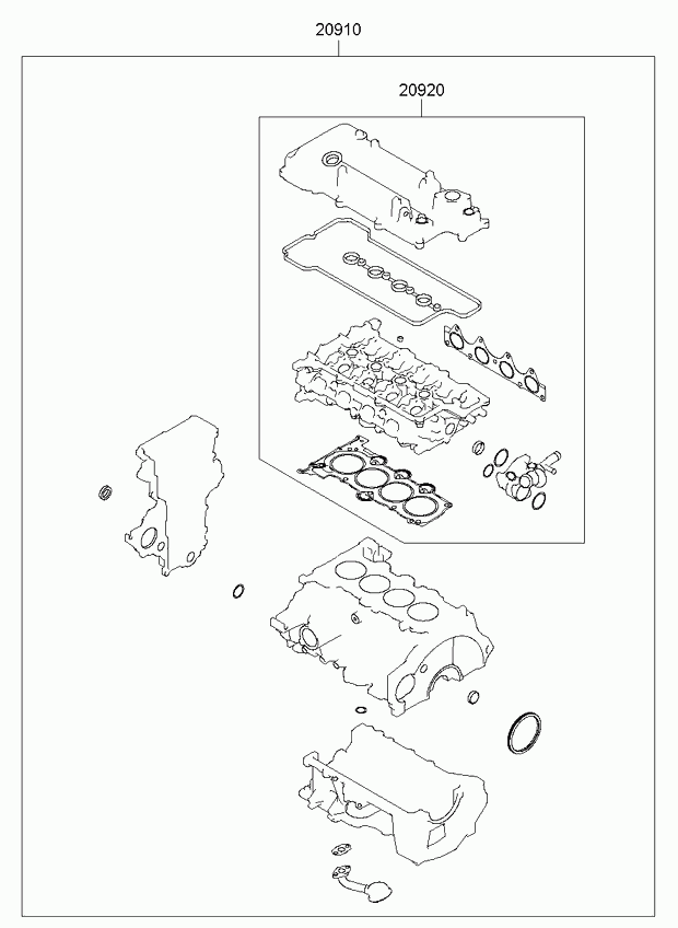 KIA 20920-2BH02 - Kit guarnizioni, Testata www.autoricambit.com