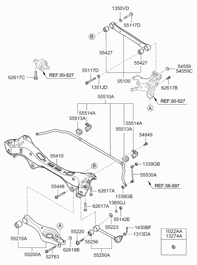 Hyundai 55256-1H000 - Silent Block, Supporto Braccio Oscillante www.autoricambit.com