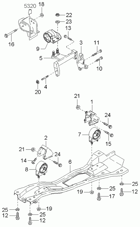 Hyundai 0K30A39040A - Sospensione, Motore www.autoricambit.com