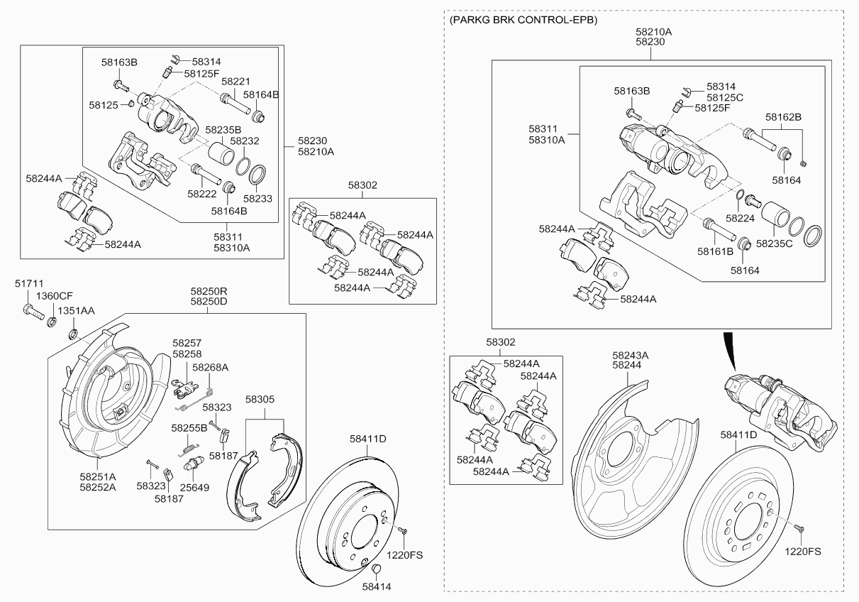 KIA 58230-3Q100 - Kit riparazione, Pinza freno www.autoricambit.com