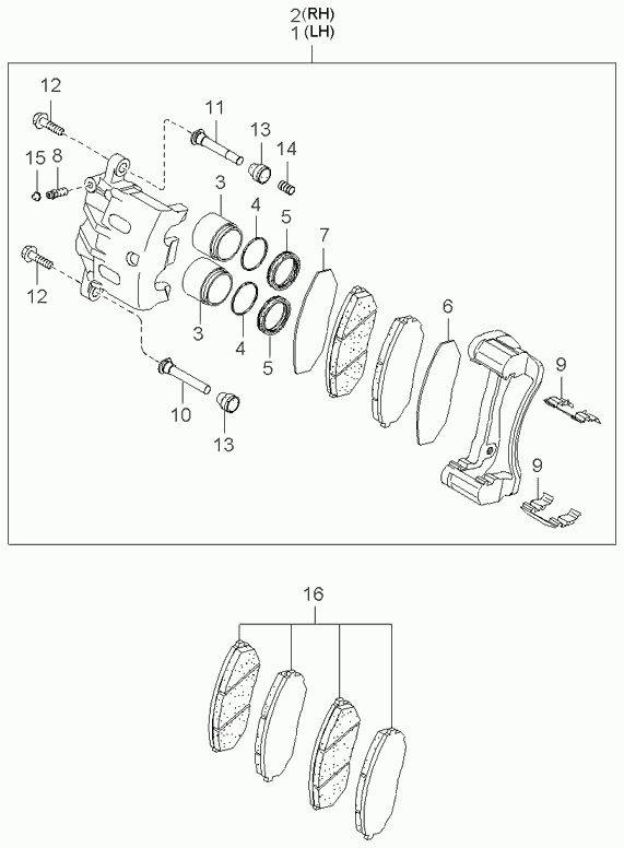 Hyundai 58114-3E000 - Kit riparazione, Pinza freno www.autoricambit.com