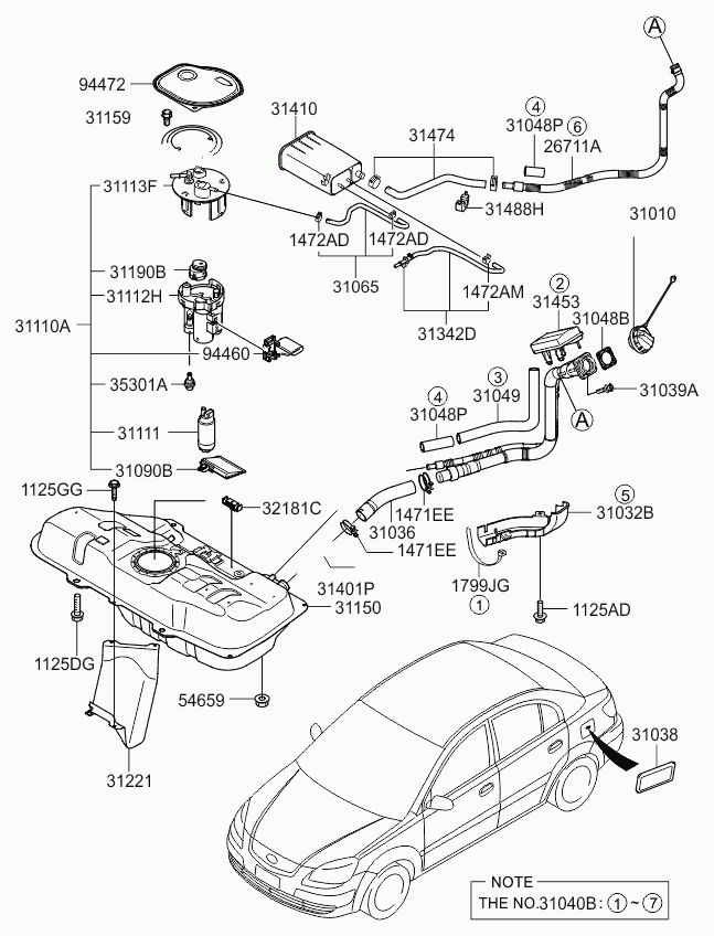 KIA 311501G200 - Serbatoio carburante www.autoricambit.com