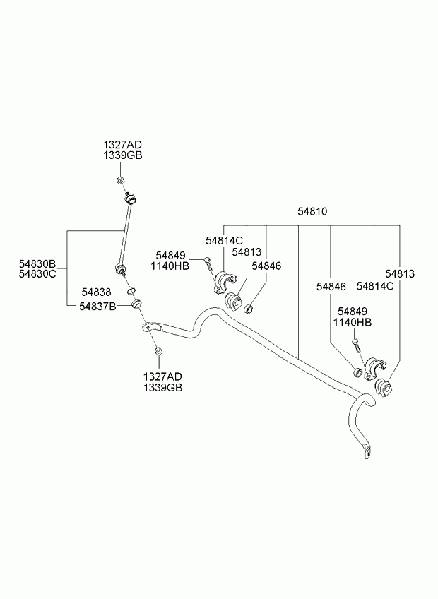 KIA 54840-1E000* - Asta/Puntone, Stabilizzatore www.autoricambit.com