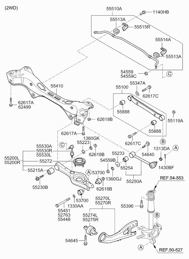 KIA 55215-2S000 - Silent Block, Supporto Braccio Oscillante www.autoricambit.com