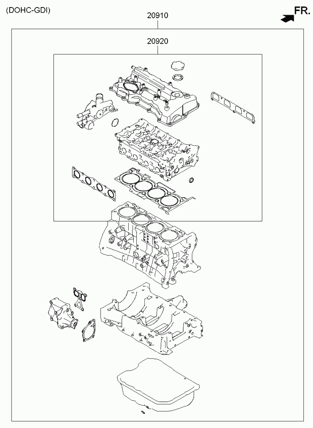 Hyundai 20910-2GH02 - Kit completo guarnizioni, Motore www.autoricambit.com