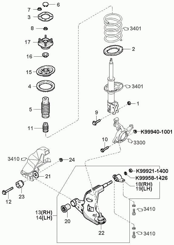 Hyundai 0G030-34-550B - Giunto di supporto / guida www.autoricambit.com