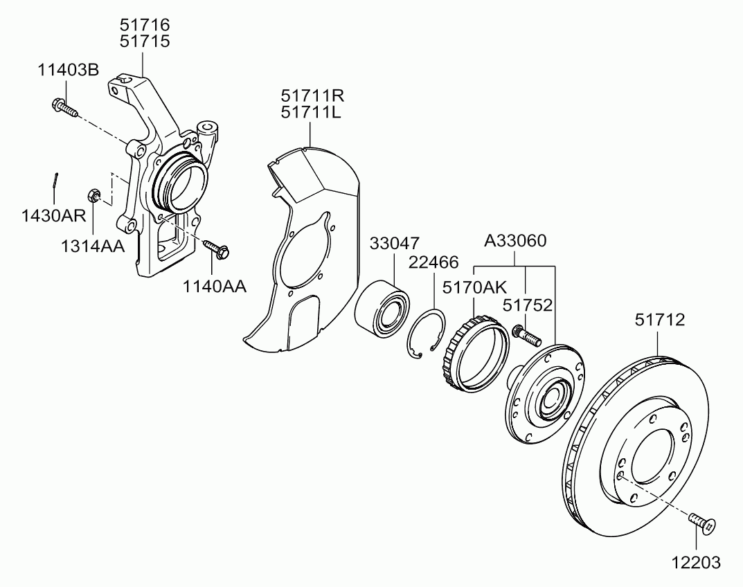 KIA 50310-3E101 - Kit cuscinetto ruota www.autoricambit.com