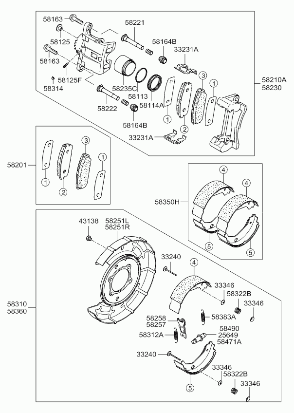 KIA 58302-3EU00 - Kit pastiglie freno, Freno a disco www.autoricambit.com