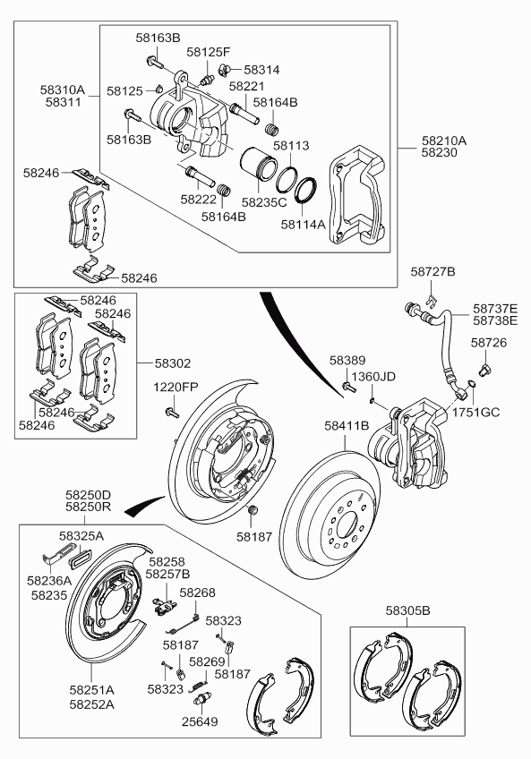 KIA 58302-2PA70 - Kit pastiglie freno, Freno a disco www.autoricambit.com