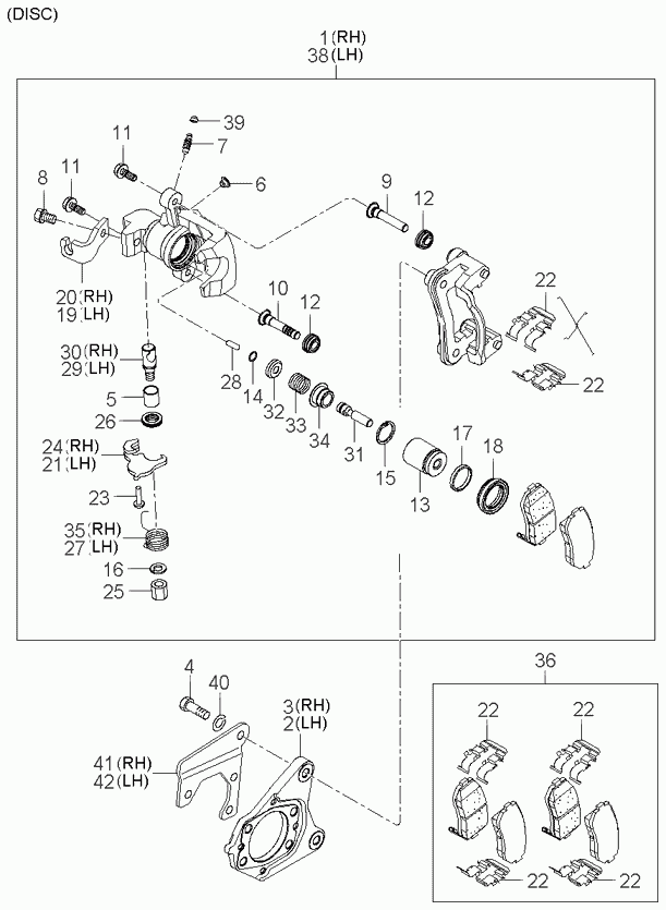 KIA 58302-07-A10 - Kit pastiglie freno, Freno a disco www.autoricambit.com