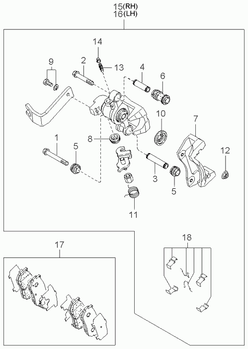 Hyundai 0K9A0-26-28Z - Kit pastiglie freno, Freno a disco www.autoricambit.com