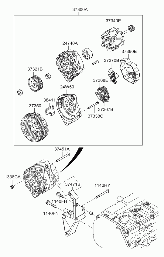 KIA 373004A300 - Alternatore www.autoricambit.com