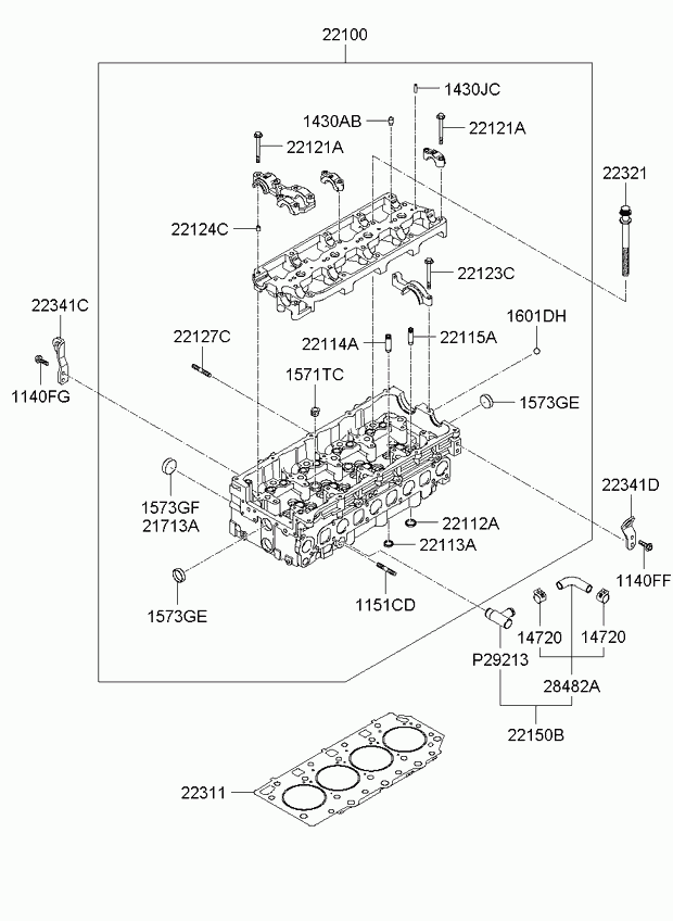 Hyundai 221004A210 - Testata www.autoricambit.com