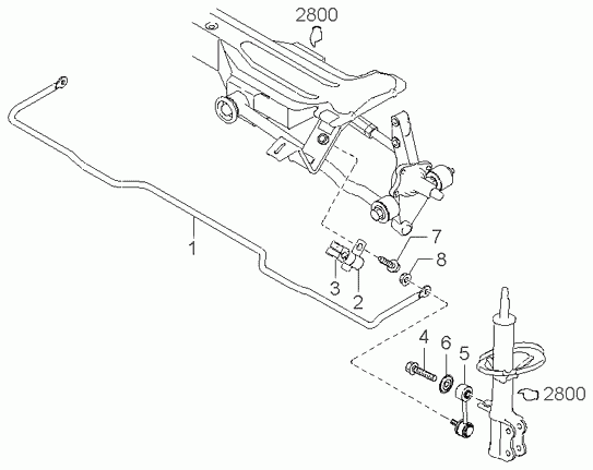 KIA 0K2M2-28-150 - Asta/Puntone, Stabilizzatore www.autoricambit.com