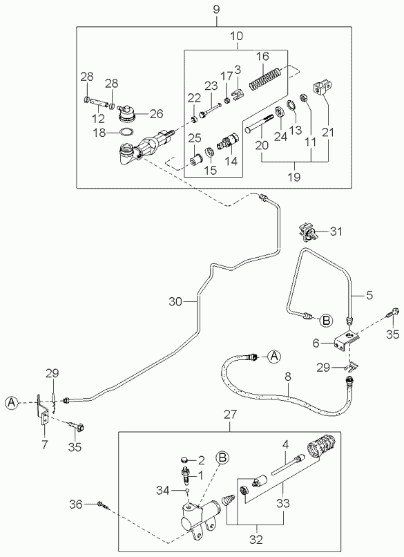 KIA 0K2A1-41-400C - Cilindro trasmettitore, Frizione www.autoricambit.com