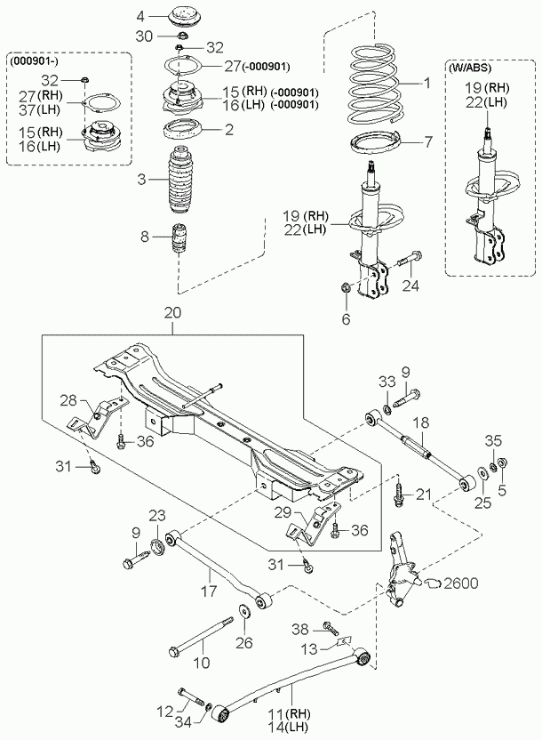 KIA 0K2SA-28-900A - Ammortizzatore www.autoricambit.com