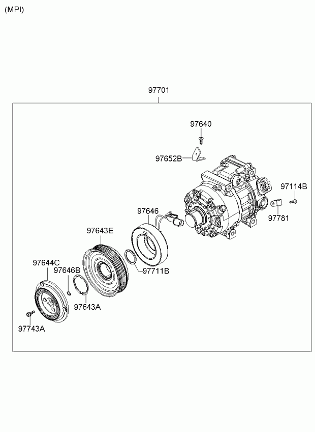 Hyundai 97701-1D200 - Compressore, Climatizzatore www.autoricambit.com