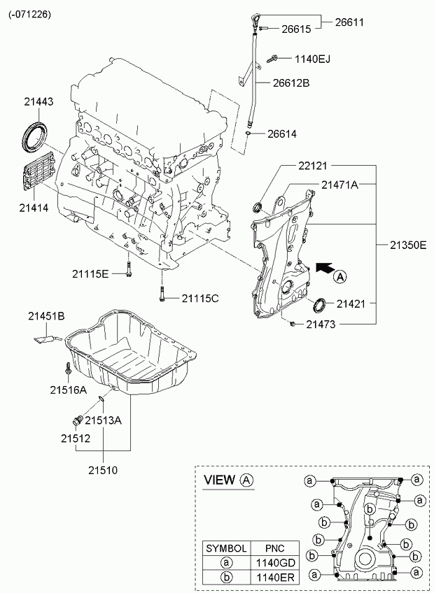 KIA 21421-25001 - Paraolio, Albero a gomiti www.autoricambit.com