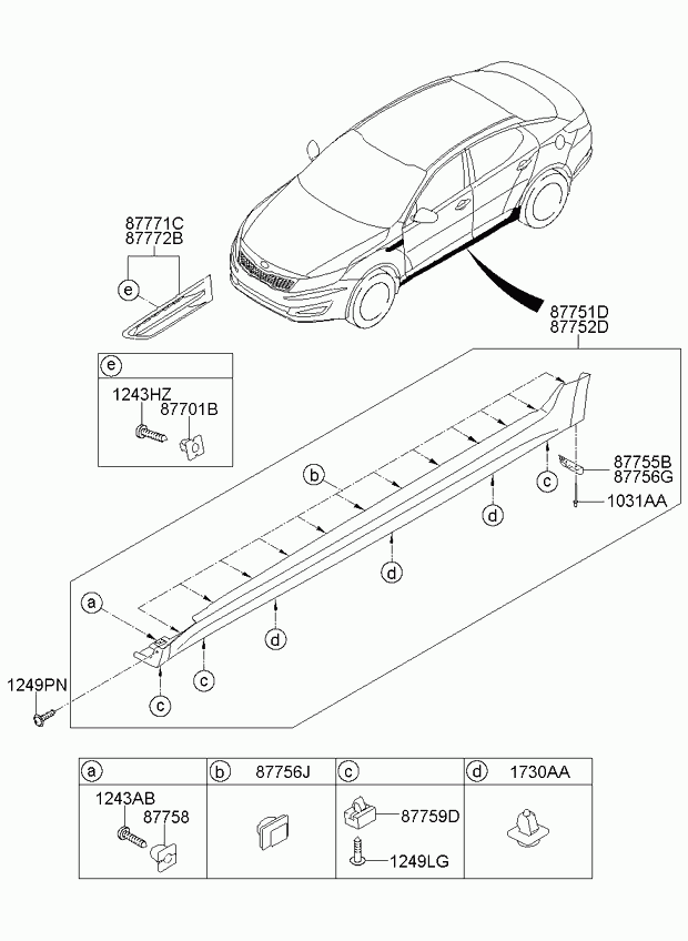 Hyundai 87714FD200 - Clip, Fregio/Modanatura protettiva www.autoricambit.com