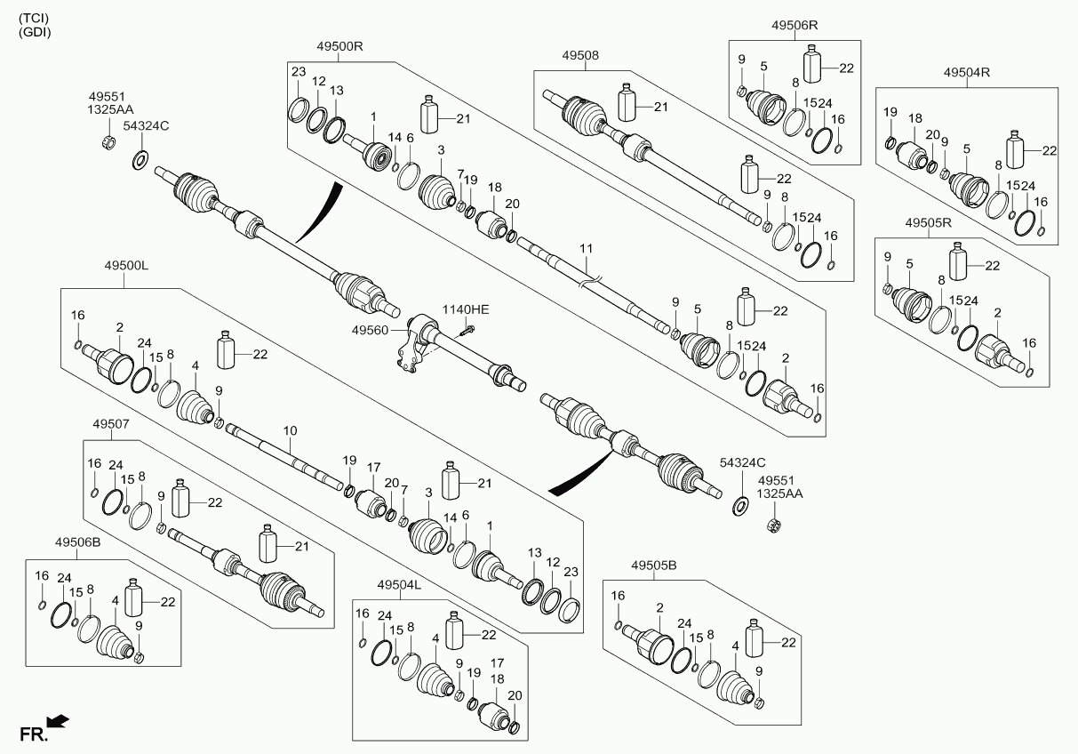 Hyundai 49536A6202 - Kit giunti, Semiasse www.autoricambit.com