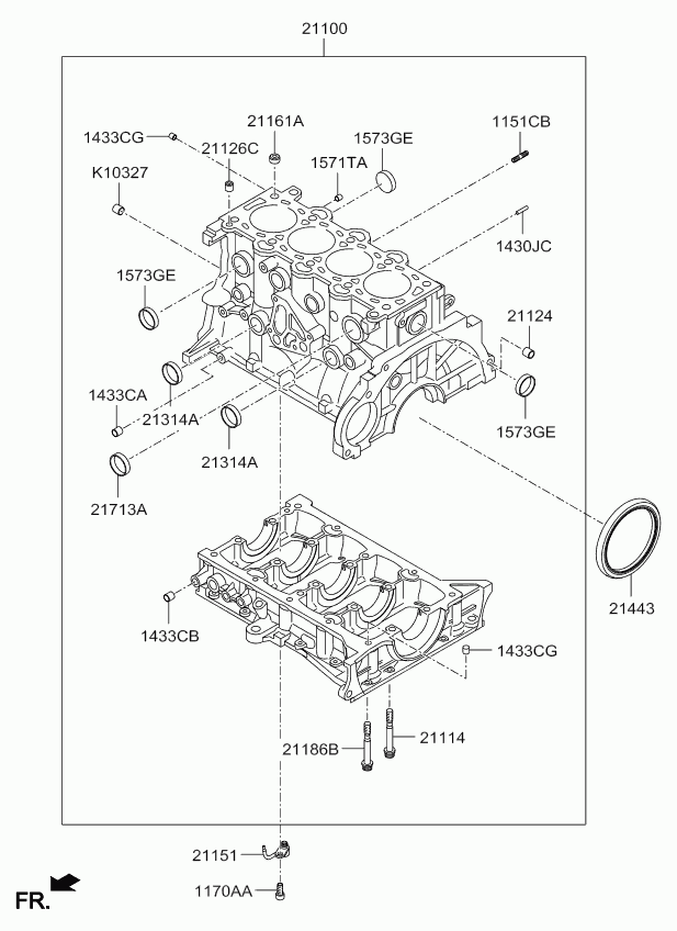 Hyundai (HUATAI) 214432A100 - Paraolio, Albero a gomiti www.autoricambit.com