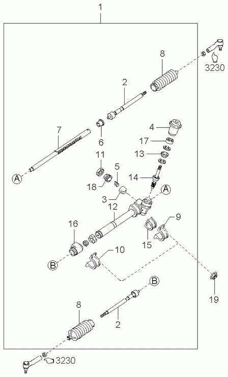 Hyundai 0K2A1-32-240 - Giunto assiale, Asta trasversale www.autoricambit.com