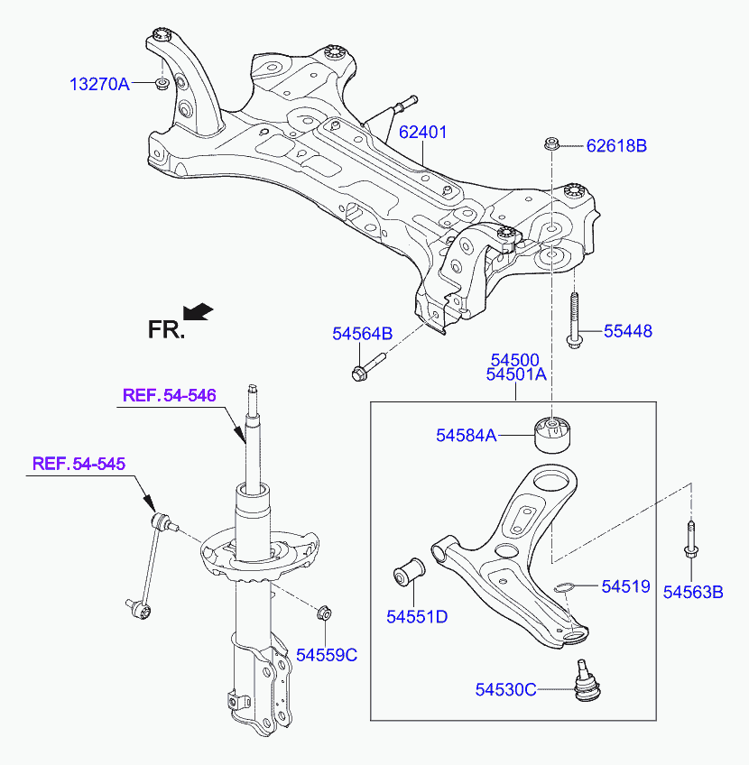 KIA 54500H5000 - Bronzina cuscinetto, Braccio oscillante www.autoricambit.com