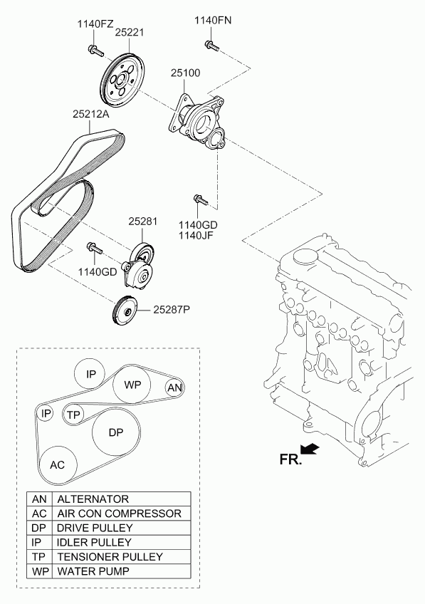 Hyundai 25100-2A300 - Pompa acqua www.autoricambit.com