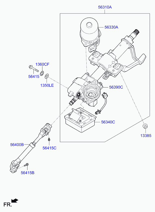 Hyundai 56400H5000 - Giunto, Piantone sterzo www.autoricambit.com