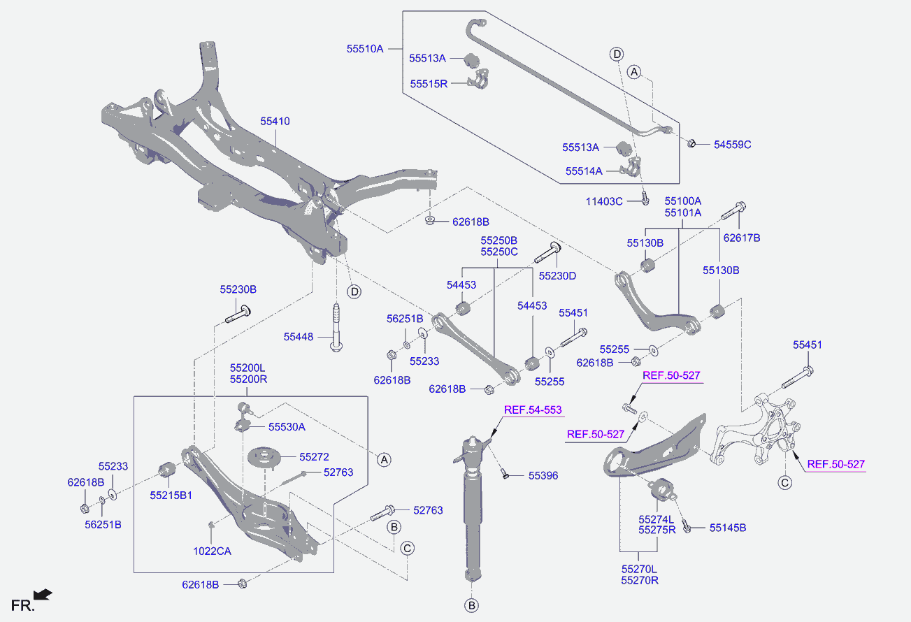 Hyundai 55513-3N300 - Bronzina cuscinetto, Barra stabilizzatrice www.autoricambit.com