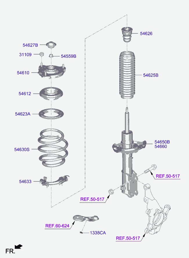 KIA 54612-C1000 - Cuscinetto volvente, Supporto ammortizz. a molla www.autoricambit.com