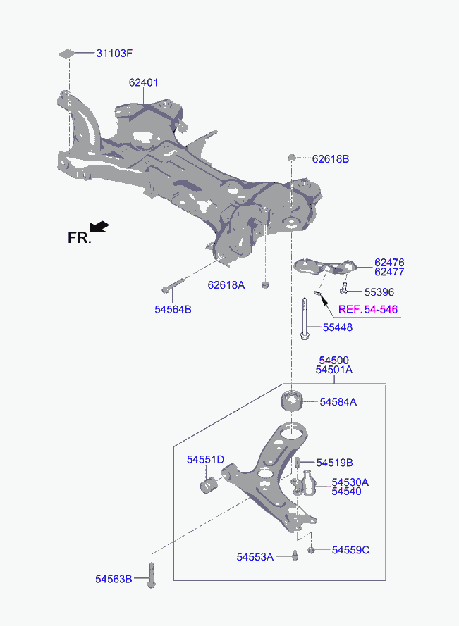 KIA 54530 G4BA0 - Giunto di supporto / guida www.autoricambit.com