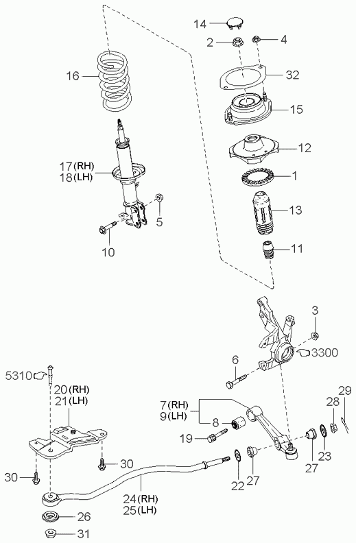 KIA 0K30B-34-011D - Molla autotelaio www.autoricambit.com