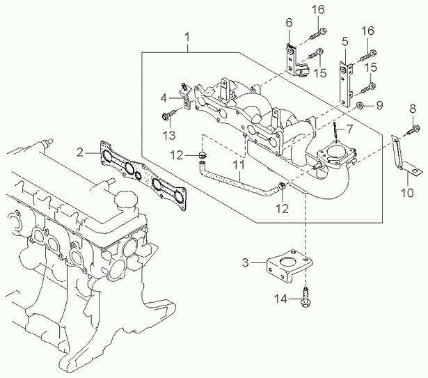 KIA 0K30C 13 111C - Guarnizione, Collettore aspirazione www.autoricambit.com