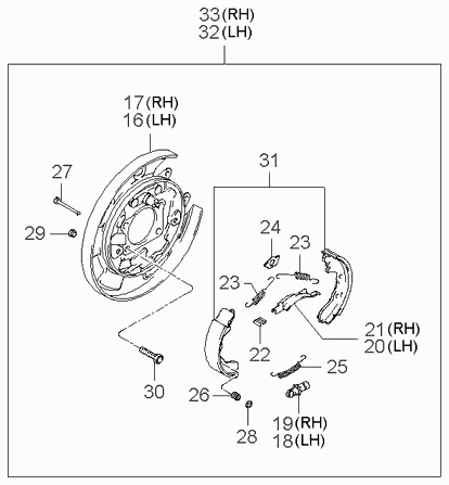 Hyundai 583502EA10 - Kit ganasce, Freno stazionamento www.autoricambit.com