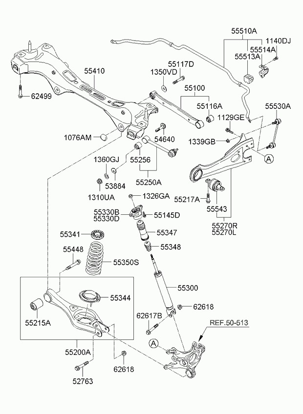 Hyundai 55215-2G000 - Silent Block, Supporto Braccio Oscillante www.autoricambit.com