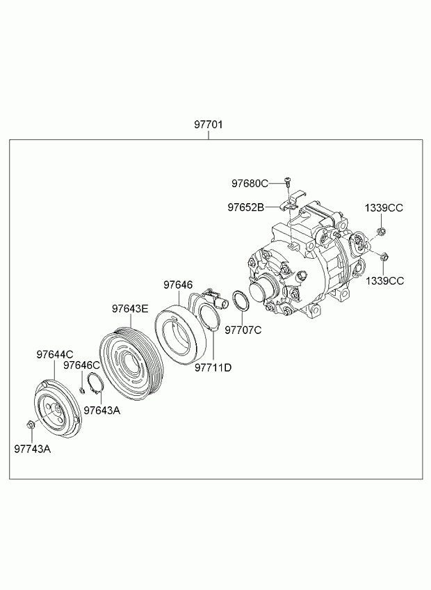 Hyundai 977013K520 - Compressore, Climatizzatore www.autoricambit.com