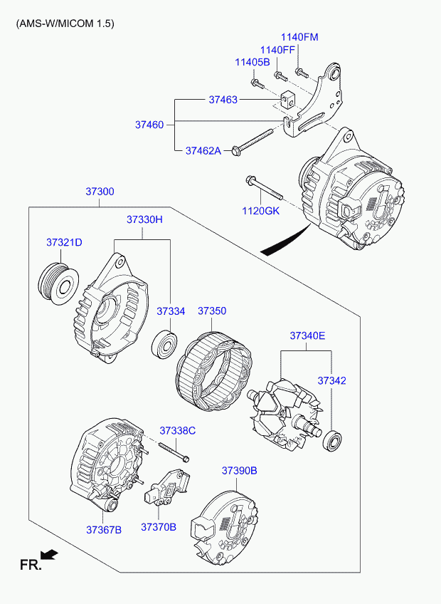 KIA 37322-04-630 - Puleggia cinghia, Alternatore www.autoricambit.com