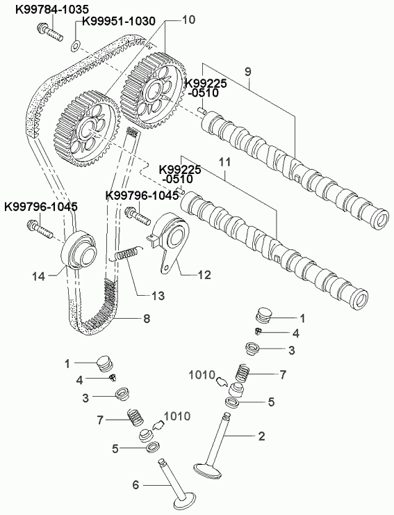 KIA 0K247-12-700 - Rullo tenditore, Cinghia dentata www.autoricambit.com