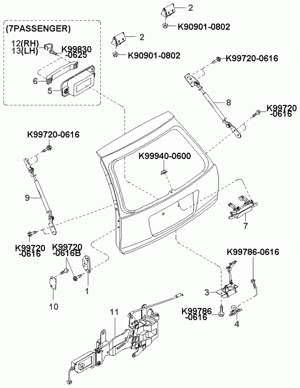 KIA 0K9D062620 - Ammortizatore pneumatico, Cofano bagagli /vano carico www.autoricambit.com