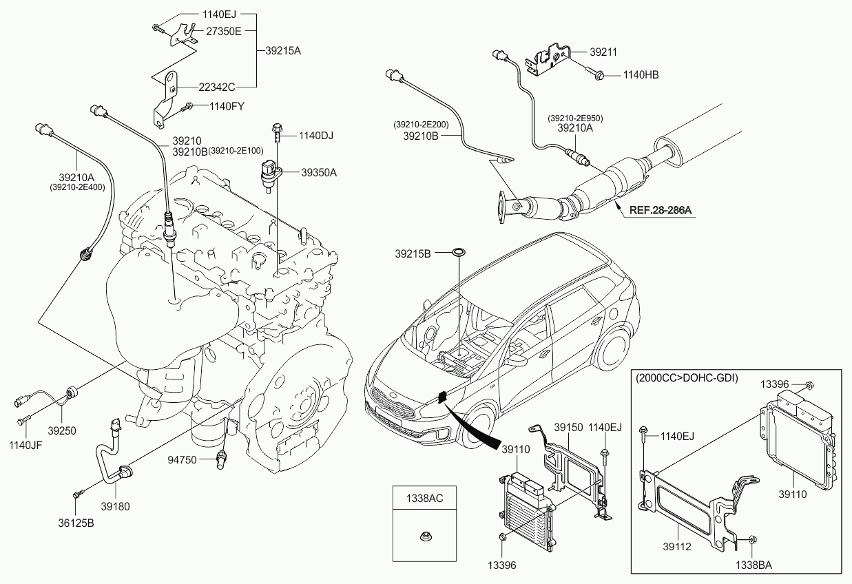 KIA 392102E200 - Sonda lambda www.autoricambit.com