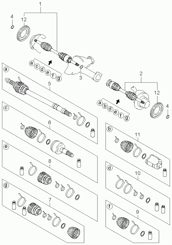 KIA 0 K01 22 2540 - Cuffia, Semiasse www.autoricambit.com