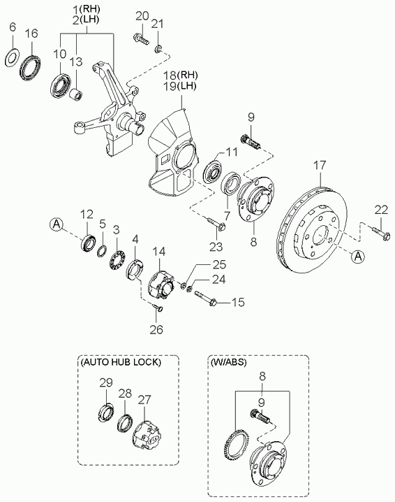 KIA 0K01A 33075 - Kit cuscinetto ruota www.autoricambit.com