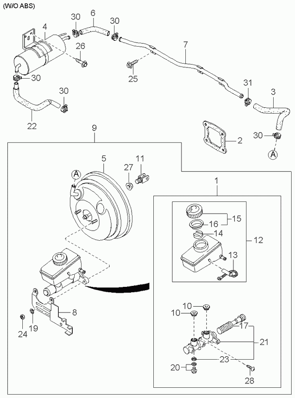 KIA 0K011-43-400A - Cilindro maestro del freno www.autoricambit.com